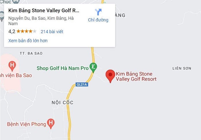 Sân golf Stone Valley - Vị trí của sân golf