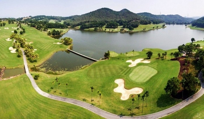 sân golf Vĩnh Phúc - Dai Lai Star Golf & Country Club nhìn từ trên cao.