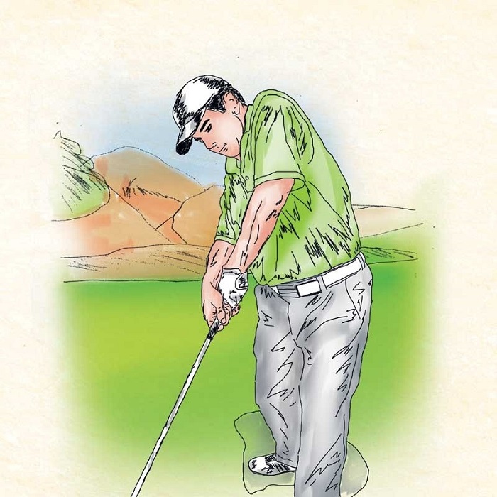 Giữ tay trái thẳng và căng lên khi backswing là một trong các lỗi khi swing phổ biến