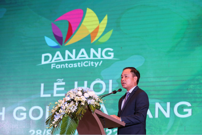 Ông Nguyễn Xuân Bình - Phó Giám đốc sở Du lịch, phó trưởng ban thường trực phát biểu tại sự kiện.