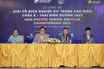 Giải Vô địch nghiệp dư trung cao niên Châu Á - Thái Bình Dương 2023 sẽ diễn ra vào cuối tháng 11 tại Hội An